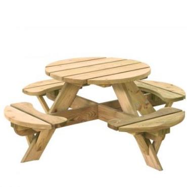 Kinderpicknicktafel rond Jimmy doorsnede blad 63cm