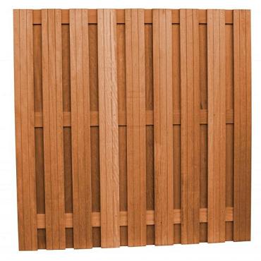 Hardhouten geschaafd plankenscherm 20-planks recht verticaal 180x180cm