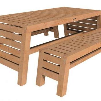 Tuinset Riva Excellent 2 x bank en 1 x tafel onbehandeld