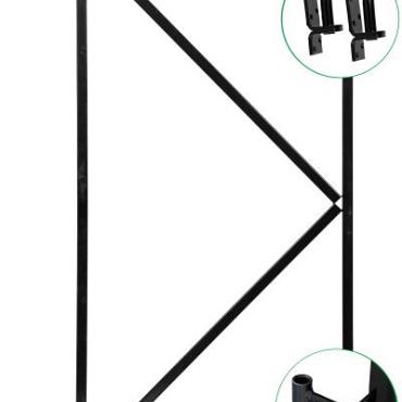 IJzeren deurframe 155x100cm gegalv verstelbaar scharnier 2 ogen zwart gespoten