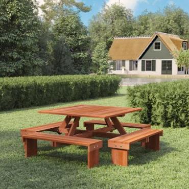 Picknicktafel Vierkant 210x210x75cm hardhout