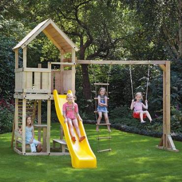 Speeltoren Robin met picknickset en zware trap 135x135x324cm