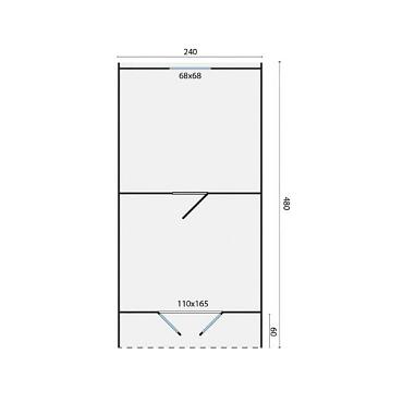 Pod camping / office double (dubbele ruimte) 480x240x230cm