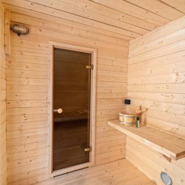 Oval sauna (vuren hout) 240x400x245cm