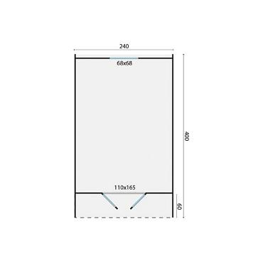 Pod camping / office single (enkele ruimte) 400x240x230cm