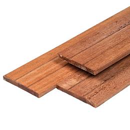 Schuttingplank 1,4x14x90cm hardhout met 2 V-groeven