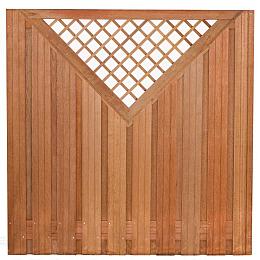 Tuinscherm Dronten superieur 180x180cm recht hardhout 21pl