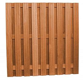 Hardhouten geschaafd plankenscherm 20-planks recht verticaal 180x180cm