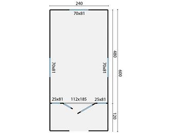 Zigeunerwagen 600cm incl. Veranda Johnny met vooringang excl. Onderstel