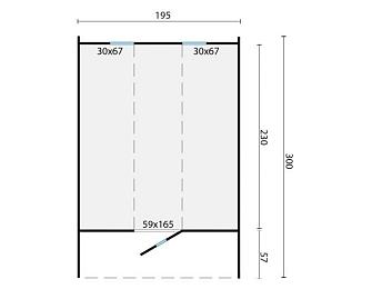 Saunabarrel Thermo wood Ï190cm 300cm lang