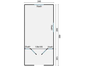 Zigeunerwagen 480cm incl. Veranda Paddy met vooringang excl. Onderstel