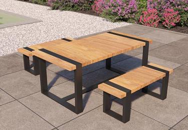 Tuinset Wellington tafel 180x90x76cm 2 bankjes 120x40x48cm teak