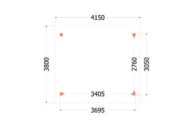 Kapschuur de Hoeve XL 415x380x345cm (bxdxh)