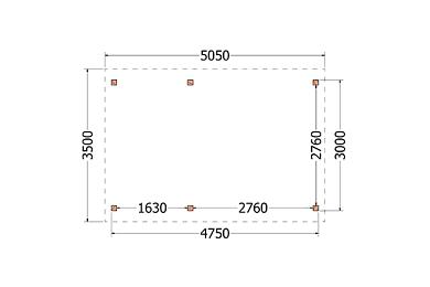 Zadeldak Betula 505x350x315cm (bxdxh)