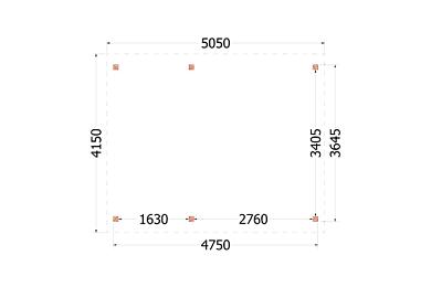 Zadeldak Betula 505x415x335cm (bxdxh)