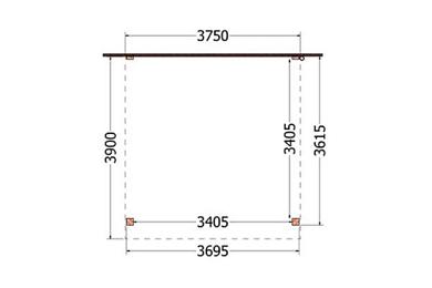 Aanbouwveranda Ancona 375x390x260cm (bxdxh)