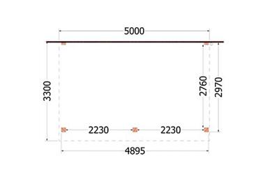 Aanbouwveranda Ancona 500x330x260cm (bxdxh)