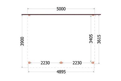 Aanbouwveranda Ancona 500x390x260cm (bxdxh)