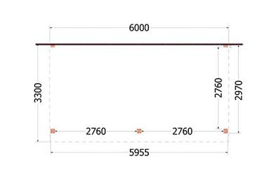 Aanbouwveranda Ancona 600x330x260cm (bxdxh)