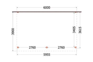 Aanbouwveranda Ancona 600x390x260cm (bxdxh)