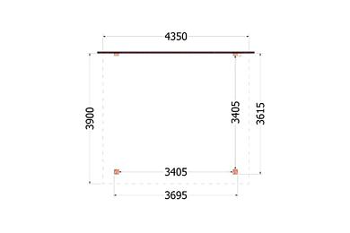 Aanbouwveranda Lucca 435x390x260cm (bxdxh)