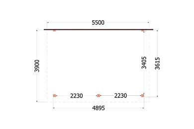 Aanbouwveranda Lucca 555x390x260cm (bxdxh)