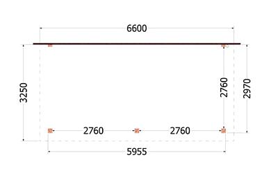 Aanbouwveranda Lucca 660x325x260cm (bxdxh)