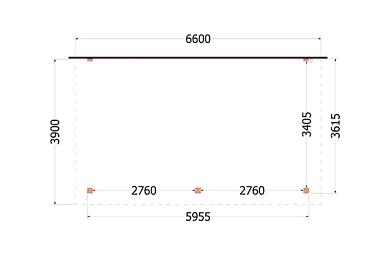 Aanbouwveranda Lucca 660x390x260cm (bxdxh)