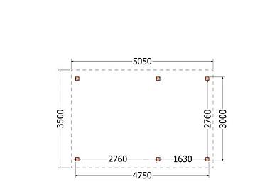 Zadeldak Betula 505x350x315cm (bxdxh)