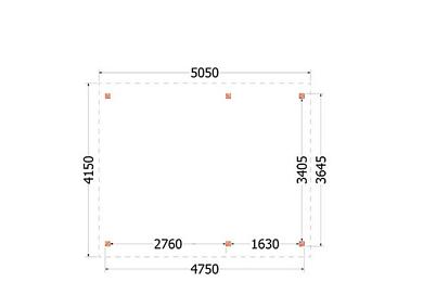 Zadeldak Betula 505x415x335cm (bxdxh)