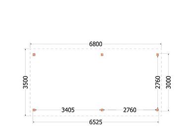 Zadeldak Betula 680x350x315cm (bxdxh)