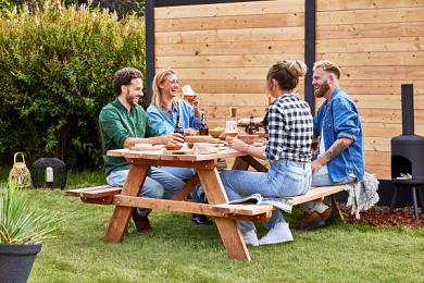 Picknicktafel Economy 160x150x75cm hardhout