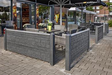 Beton tussenpaal Hunze 10x10x145cm antraciet diamantkop voor 2x glad of motiefplaat