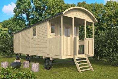 Zigeunerwagen XL 840cm incl. veranda Jimmy met vooringang excl. Onderstel