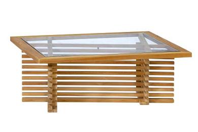 Loungeset Riverside tafel met glasplaat 100x80x39cm teak