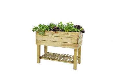 Minigarden robuust grenen 80x100x50cm (hxbxd) groen geïmpregneerd