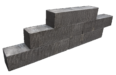 Blockstone small black 12x12x60cm laag a 16st