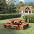 Picknicktafel Vierkant 210x210x75cm hardhout