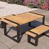 Tuinset Wellington tafel 180x90x76cm 2 bankjes 120x40x48cm teak