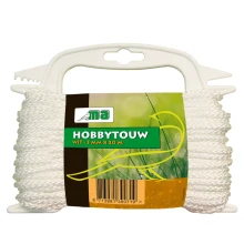 Hobbytouw wit 3mm rol a 20mtr