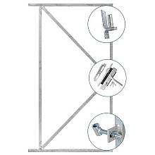 IJzeren deurframe compleet 155x100cm incl 2 ogen+2 duimen+luxe inbouwslot rvs