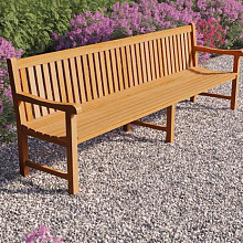 Parkbank Norwich 250x51x91cm teak extra middenpoten