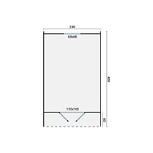 Pod camping / office single (enkele ruimte) 400x240x230cm